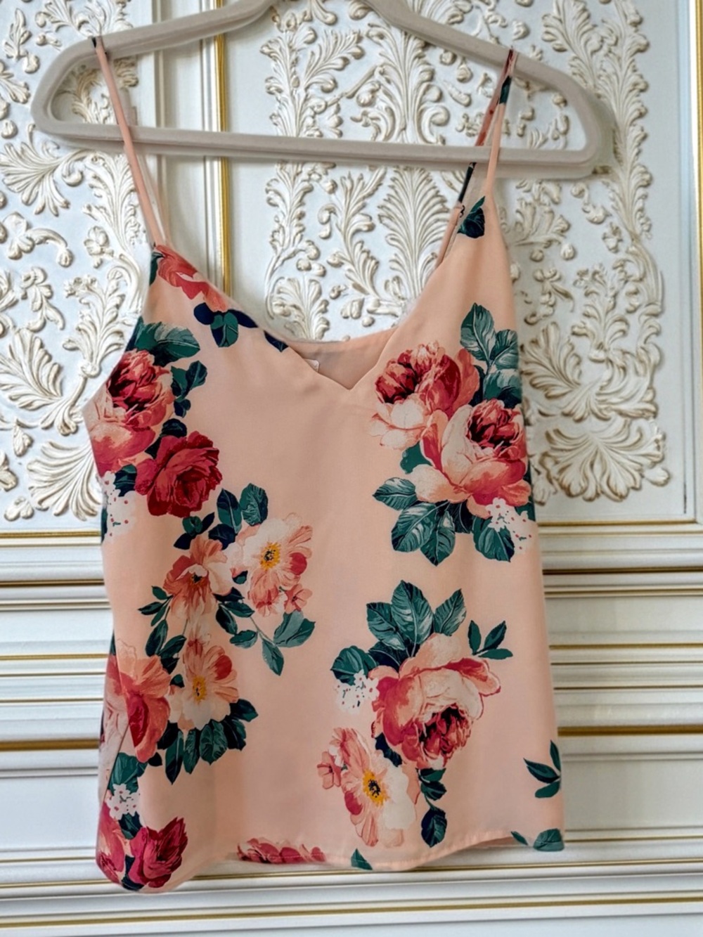 Socialite Blush Pink Floral Spaghetti-Strap Camisole